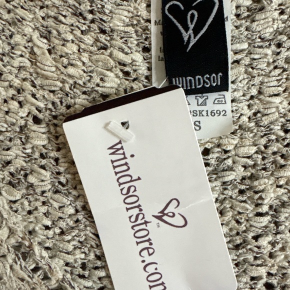 Windsor XS Knit Fringe Tank Top Sweater Natural Beige Boho NWT $34.90 - Picture 6 of 9